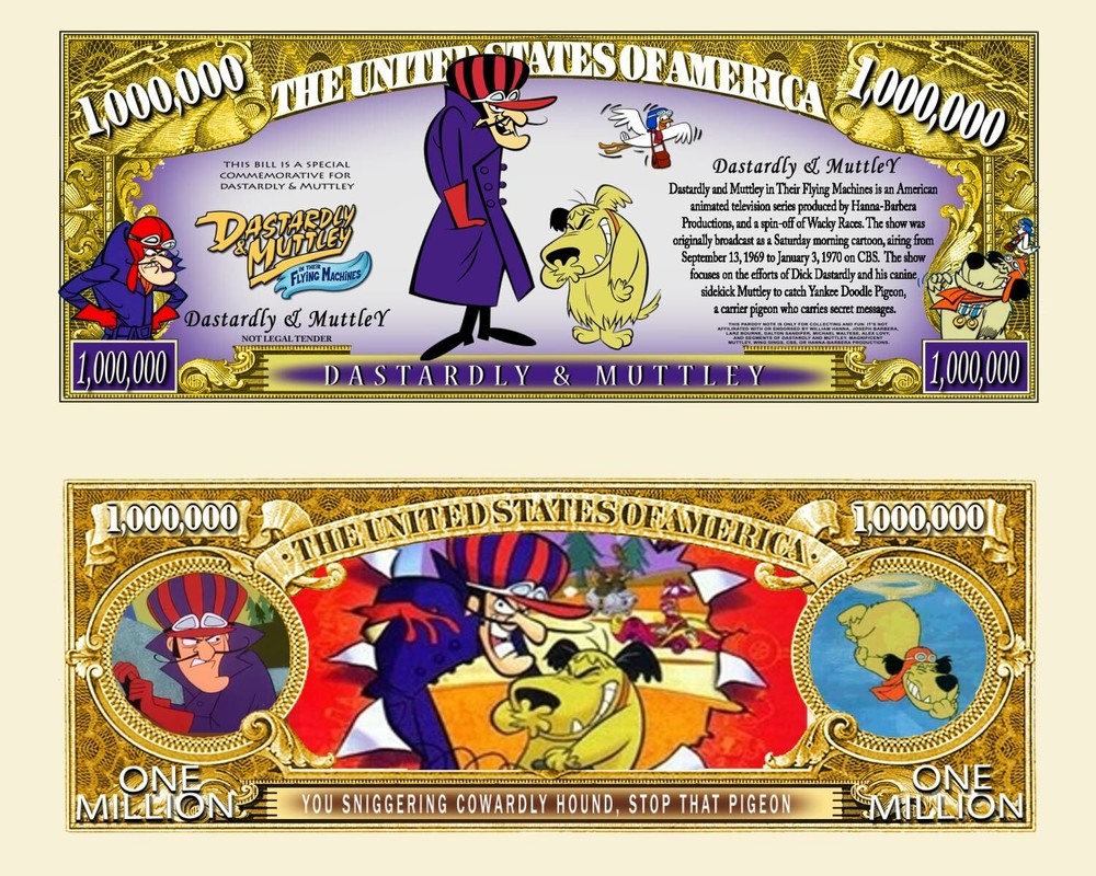 OUR DASTARDLY AND MUTTLEY NOVELTY NOTE (WITH PROTECTIVE SLEEVE)