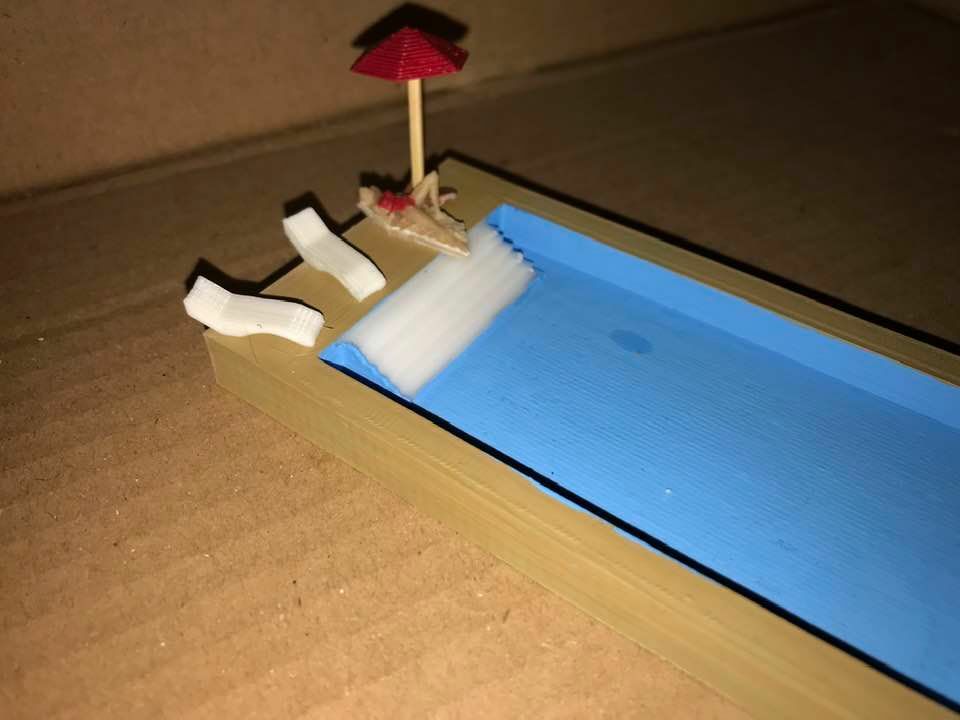 Ho 1/87 Scale Rectangular Swimming Pool Set. (Unpainted)