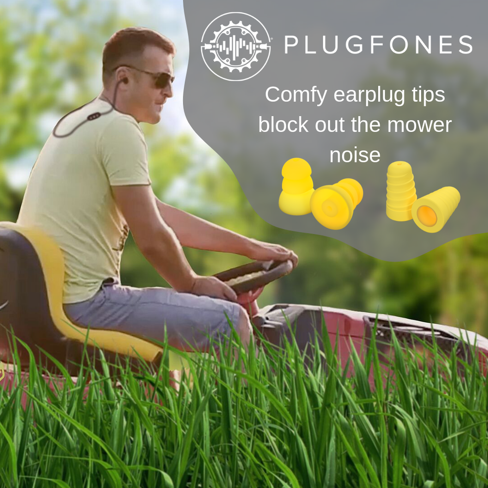 Plugfones Basic Best Landscaping and Lawn Mowing Earplug/Headphones!!