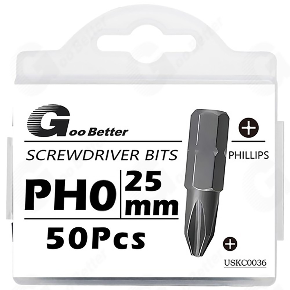 50pcs Screwdriver Bit Set 1-Inch Phillips Bits 1/4" Hex Shank Bit PH0 PH2 PH3