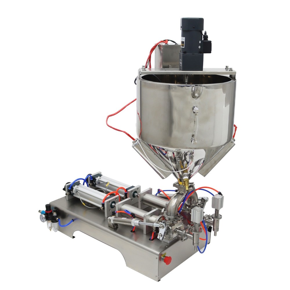 50-500ml Paste Liquid Filling Machine W/ Mixing,Heating Function 2Nozzle Filling