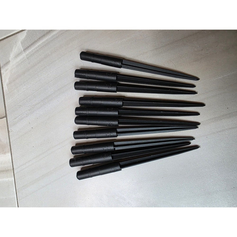 10 Pack Black Plastic Replacement Ground Stakes for Solar Landscape Path Lights