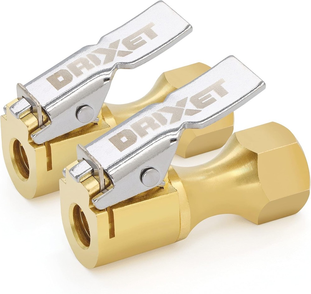Air Chuck, Open Flow Heavy-Duty Locking Tire, with Quick Connect, Solid Brass...