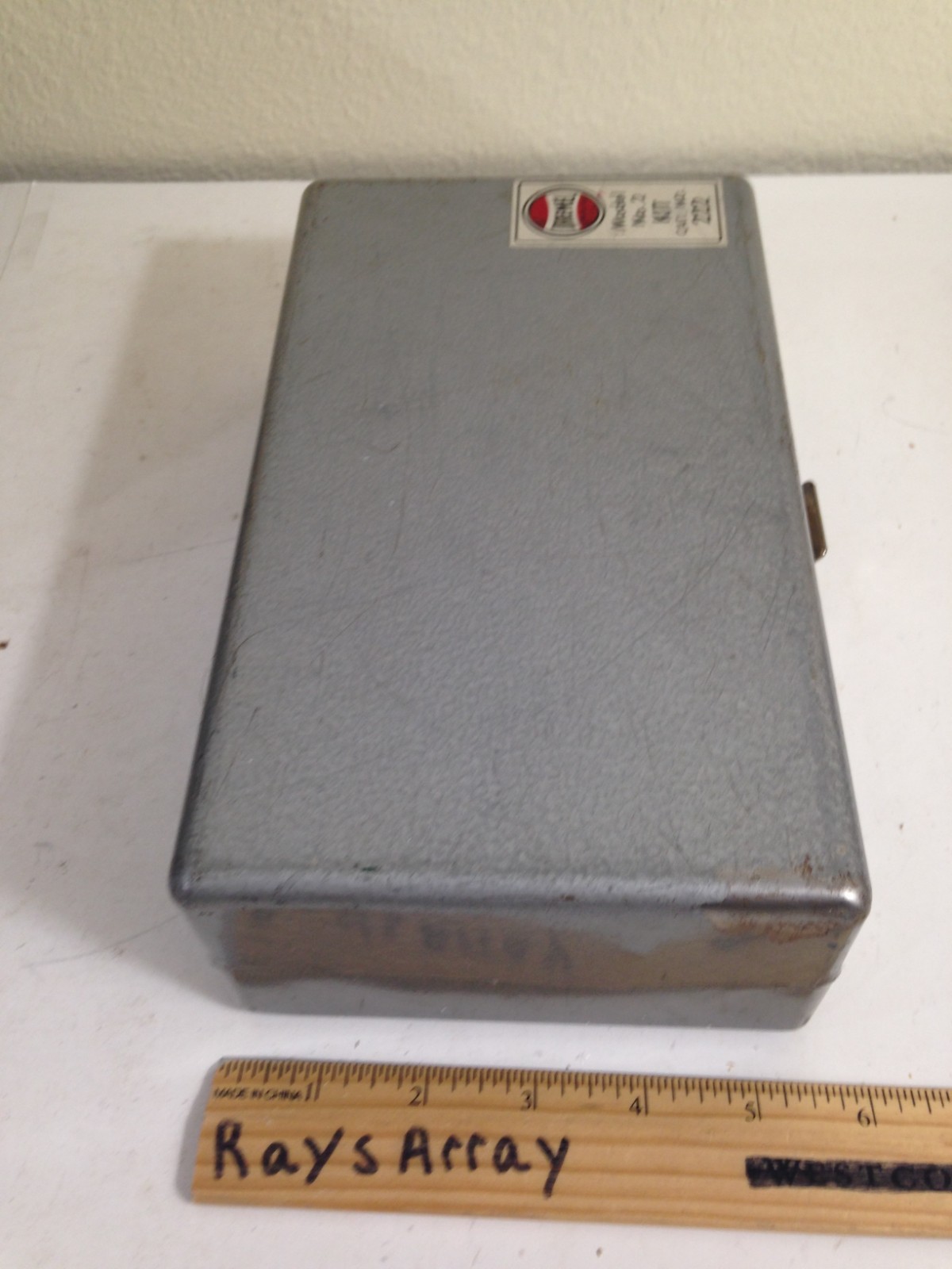 Vintage Dremel Model No 2 KIT Cat. No 222 No 2 metal box BOX ONLY gray hammered