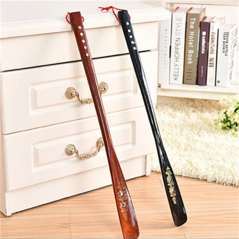 55cm Extra-Long Handled Shoe Horn Hard Wooden Shoe Horn Shoe Spoon Home Tools US