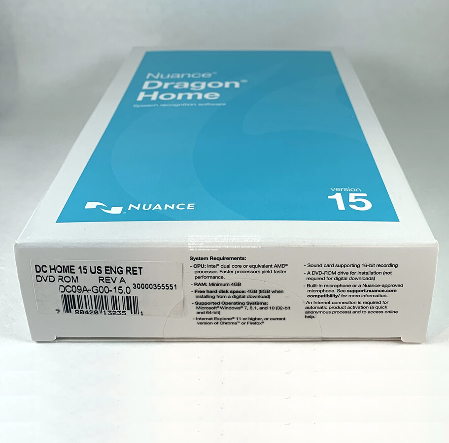 Nuance Dragon Home 15 - New Retail Box, DC09A-G00-15.0