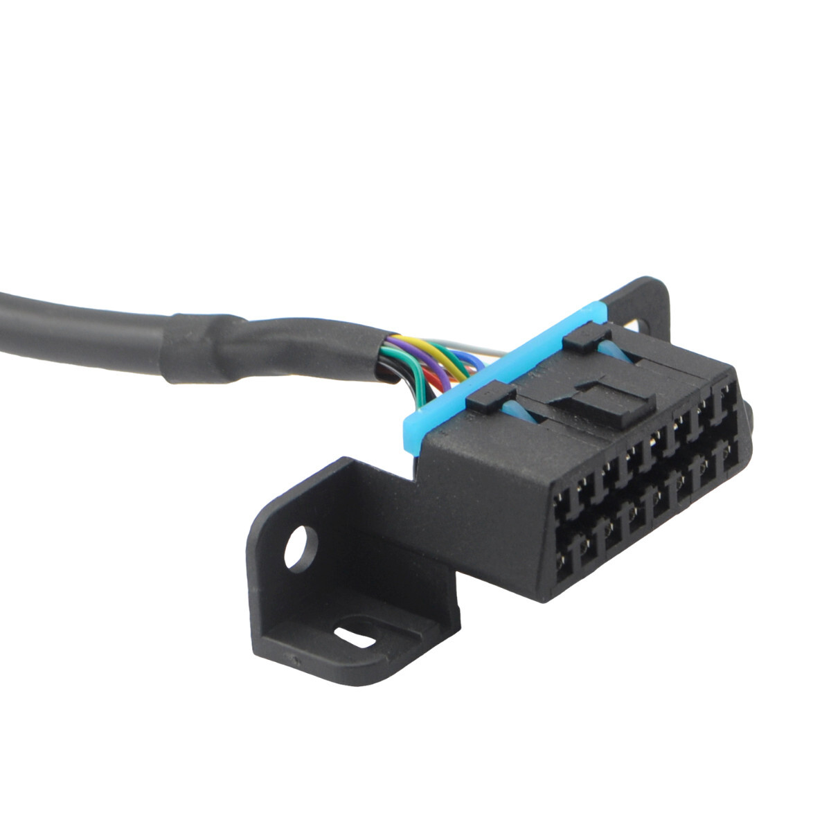 Right Angle OBD2 Splitter Y Cable Underdash Mount Bracket for GPS Tracker Device