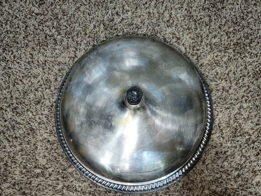 VTG - Sheffield USA Silver Plate Covered Server w/ Pyrex Insert