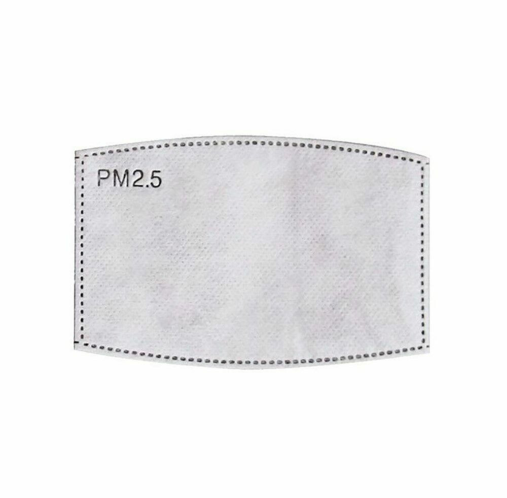 100-Pack Universal Activated Carbon Replacement PM2.5 Filter for Face Masks