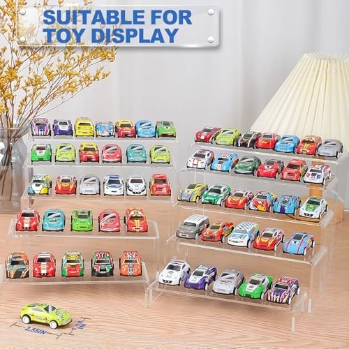 Large Acrylic Display Risers Set of 10 - Clear Rectangular Shelves for Cupcakes