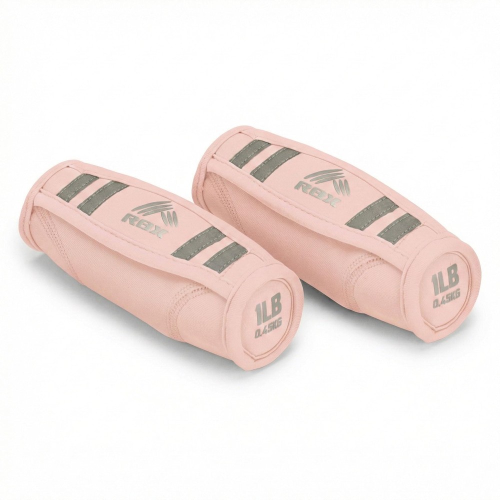 RBX 2lb Walking Weights Pair (1lb Each), Soft Hand with Regular, Pink