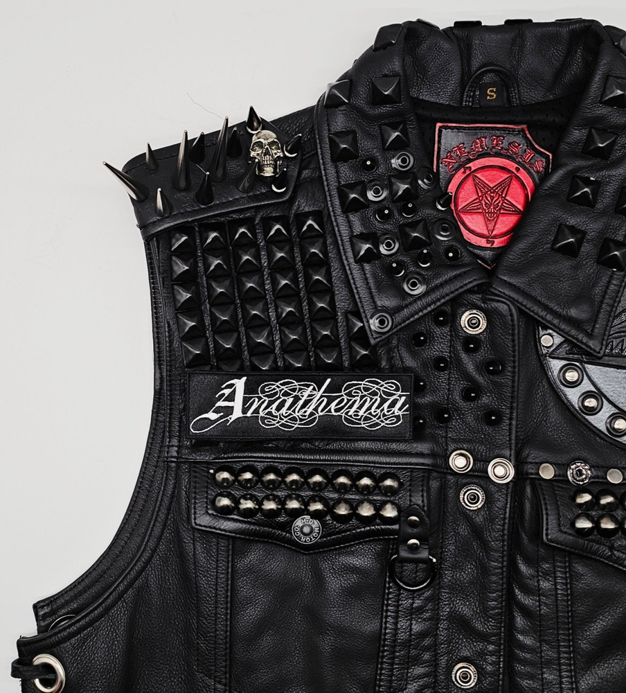 ANATHEMA GRAY LOGO SHAPED BORDER EMBROIDERED PATCH