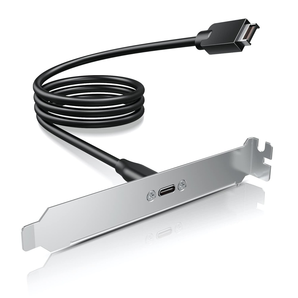 GRAUGEAR 20Gbps USB 3.2 Gen 2x2 USB-C Front Panel Type-C Adapter, Silver