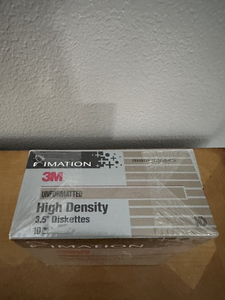 Imation 3M High Density DS HD 3.5 Inch Diskettes Unformatted 10 Count New Sealed