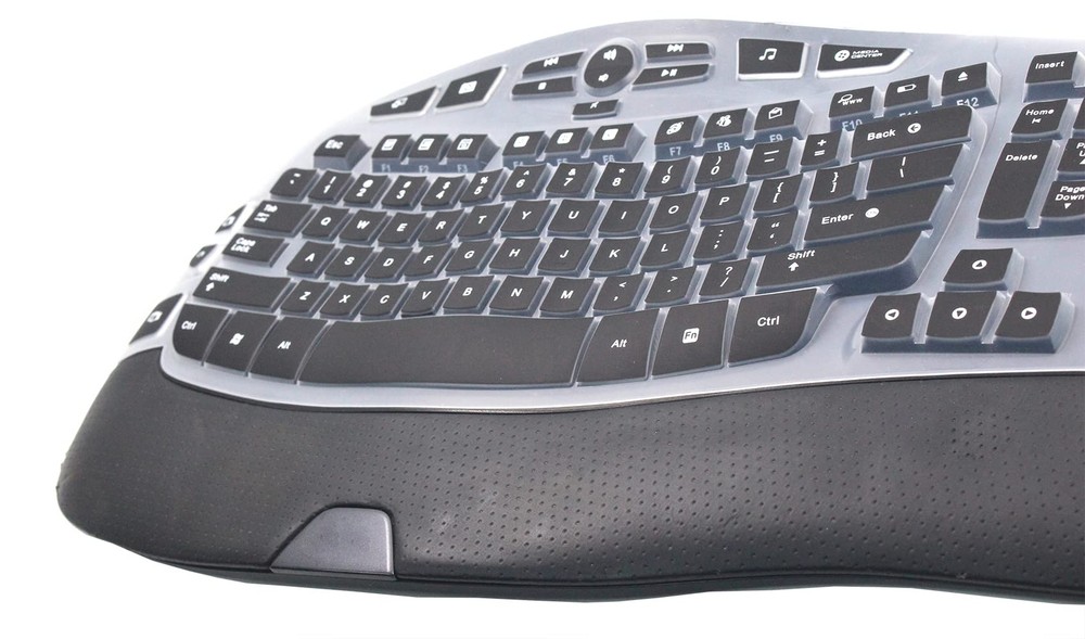Keyboard Cover for Logitech K350 Wireless Wave Keyboard, Logitech MK570 Black