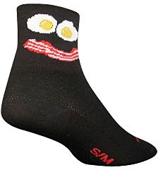 SockGuy Classic Breakfast 3" Microfiber Cycling Socks with Blister-Resistant Fit