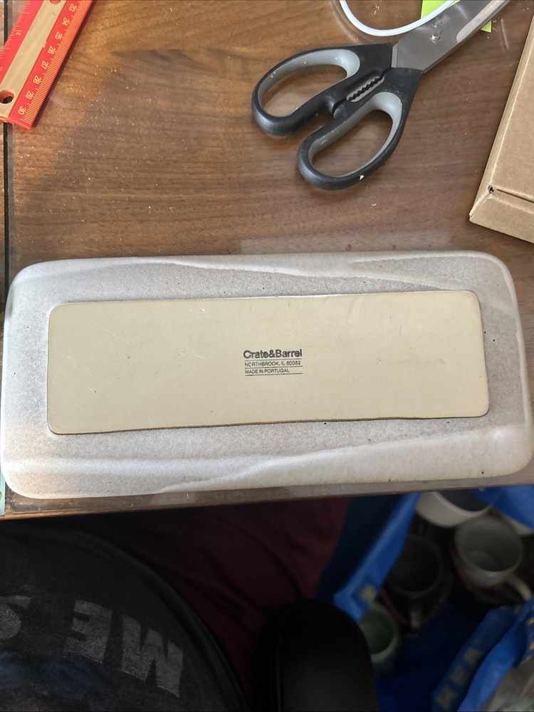 Crate & Barrel CB2 White Long Rectangular Serving Platter 10x4.5