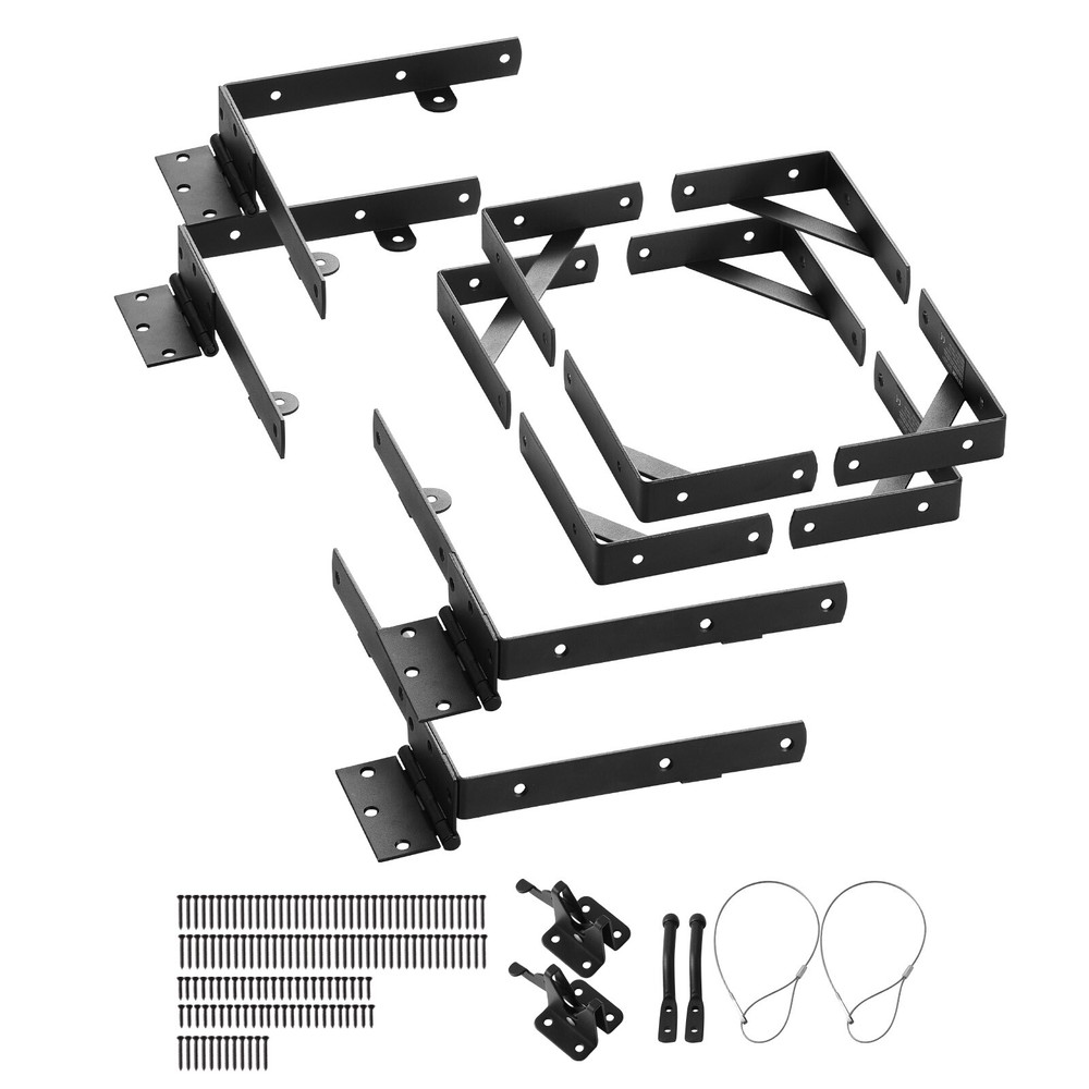 Gate Corner Brace Bracket 2 Sets Anti Sag Gate Frame Hardware Kit Iron Black