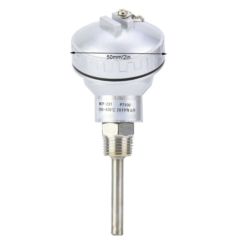 PT100 Temperature Sensor Probe 1/2' NPT Thread Thermocouple 200~420°