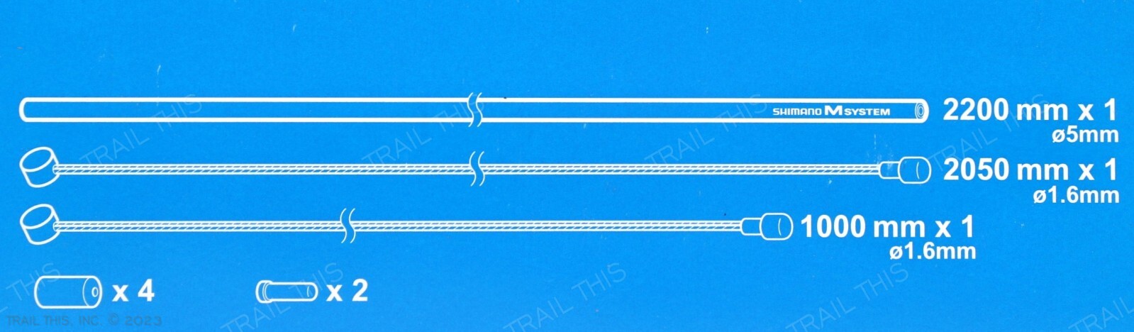 Shimano Standard Brake Cable Set / Kit w/ Black Housing for MTB or Road Bicycle