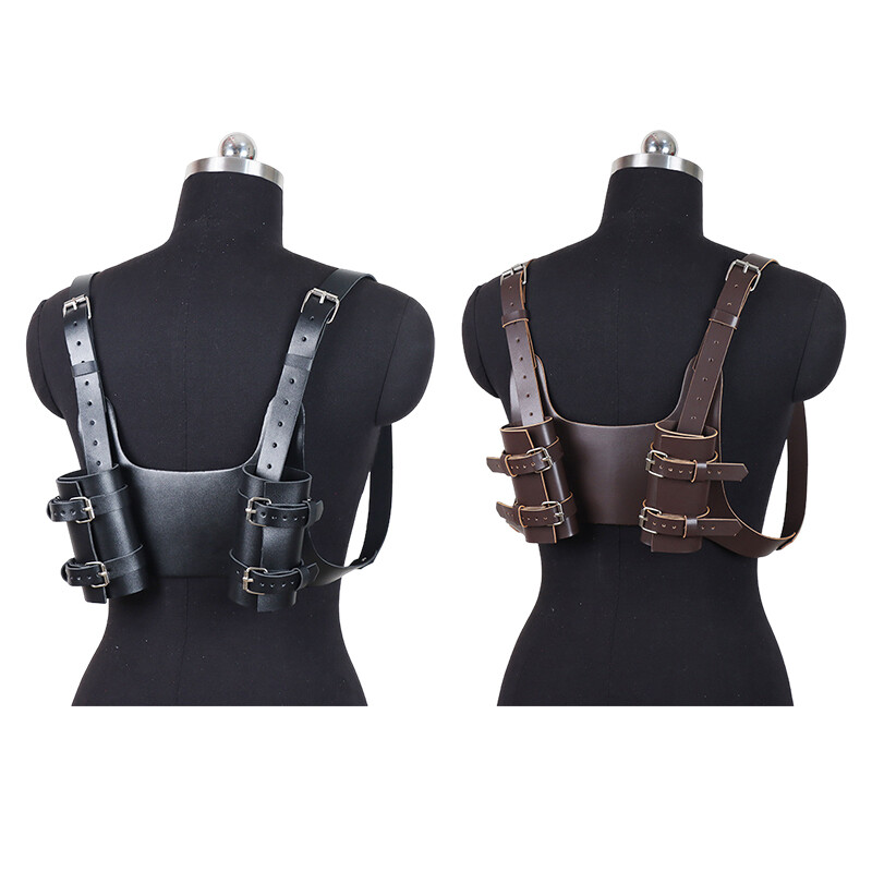 Medieval Double Sword Back Sheath Holder Scabbard Warrior Shoulder Strap