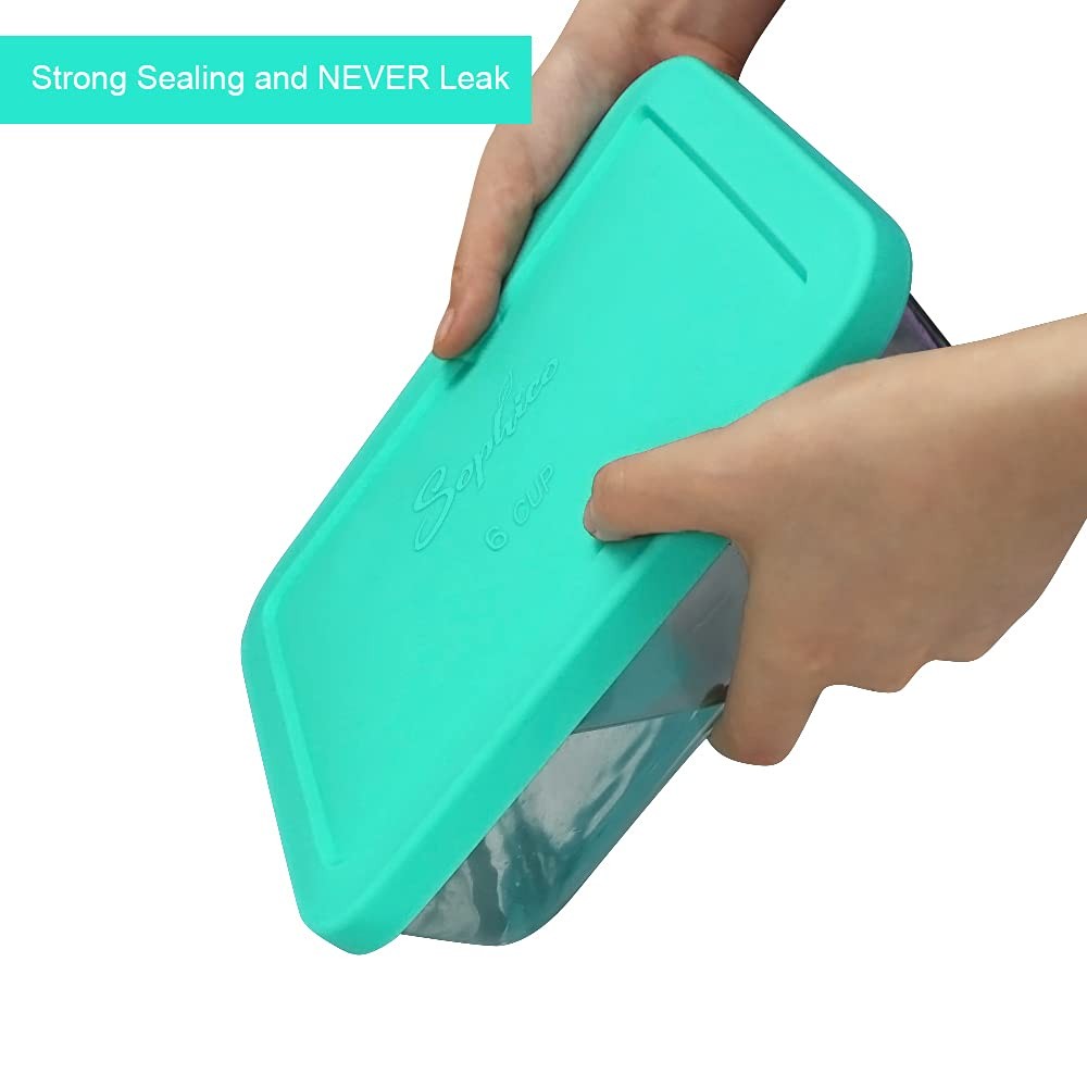 Sophico 6 Cup Rectangle Silicone Storage Cover Lids Replacement for Mint