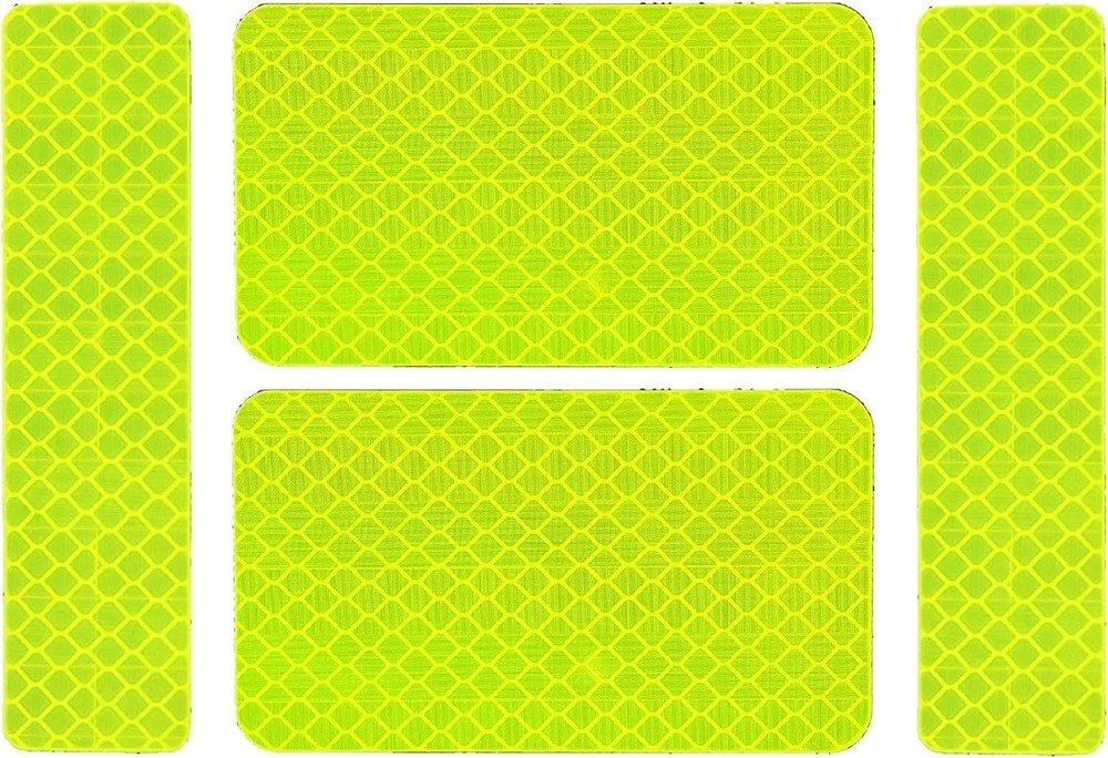 High Visibility Reflective Safety Patch Set, 4 Pack, Hook and Loop Fastener, ...