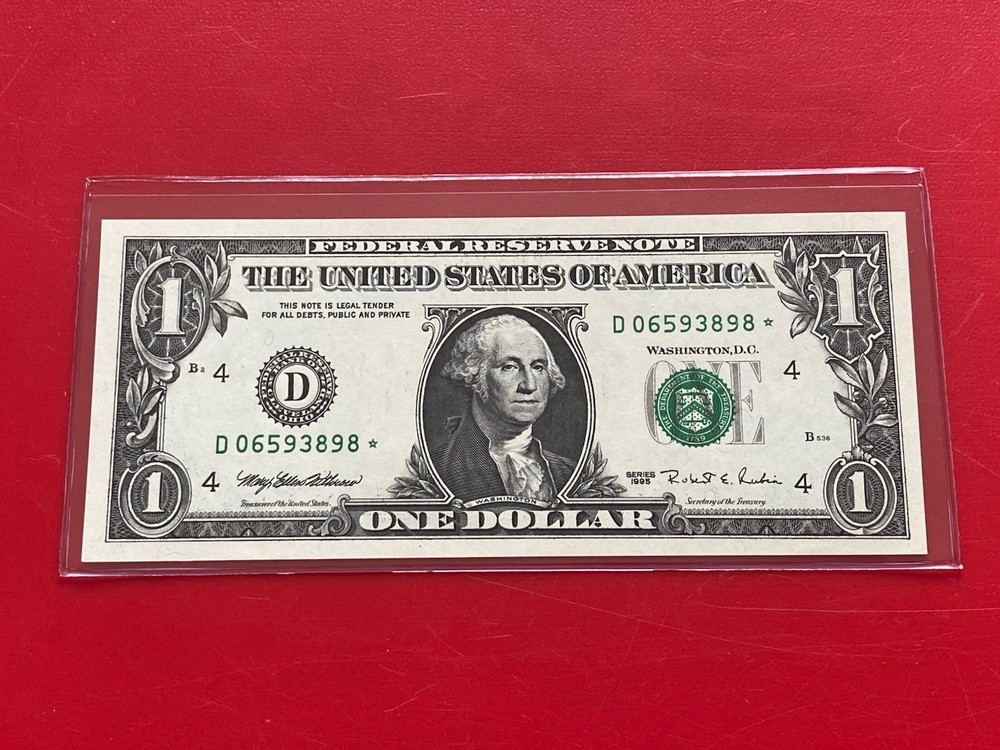 1995 Wow Star note $1 DOLLAR BILL ( Cleveland '' D '' ) ,UNCIRCULATED