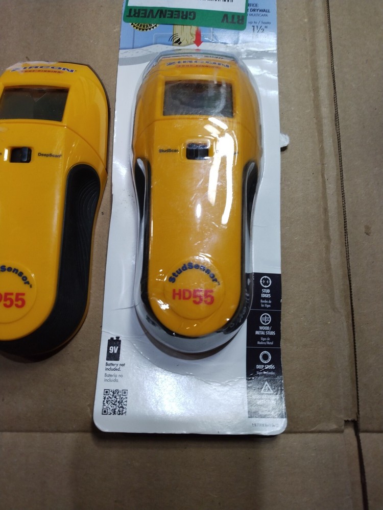 Zircon StudSensor HD55 Metal & Wood Stud Finder with Deep Scan ---2 count