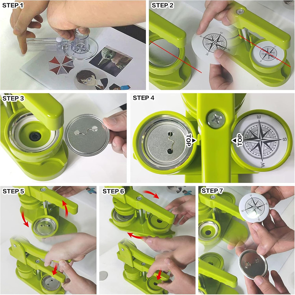Button Maker Machine 58Mm Pin Installation-Free DIY Pin Badge Button Maker Press