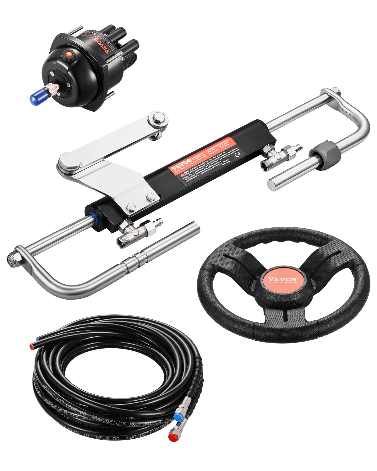 VEVOR 90HP Hydraulic Outboard Steering Kit Marine Boat Hydraulic Steering System
