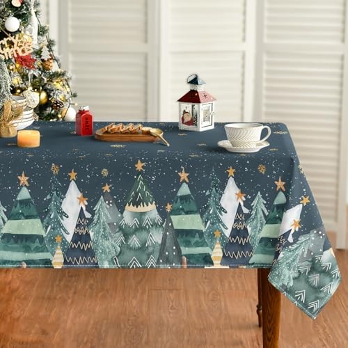 Christmas Tablecloth 60×84 Inch Rectangular, 60" x 84" (Rectangular) Green