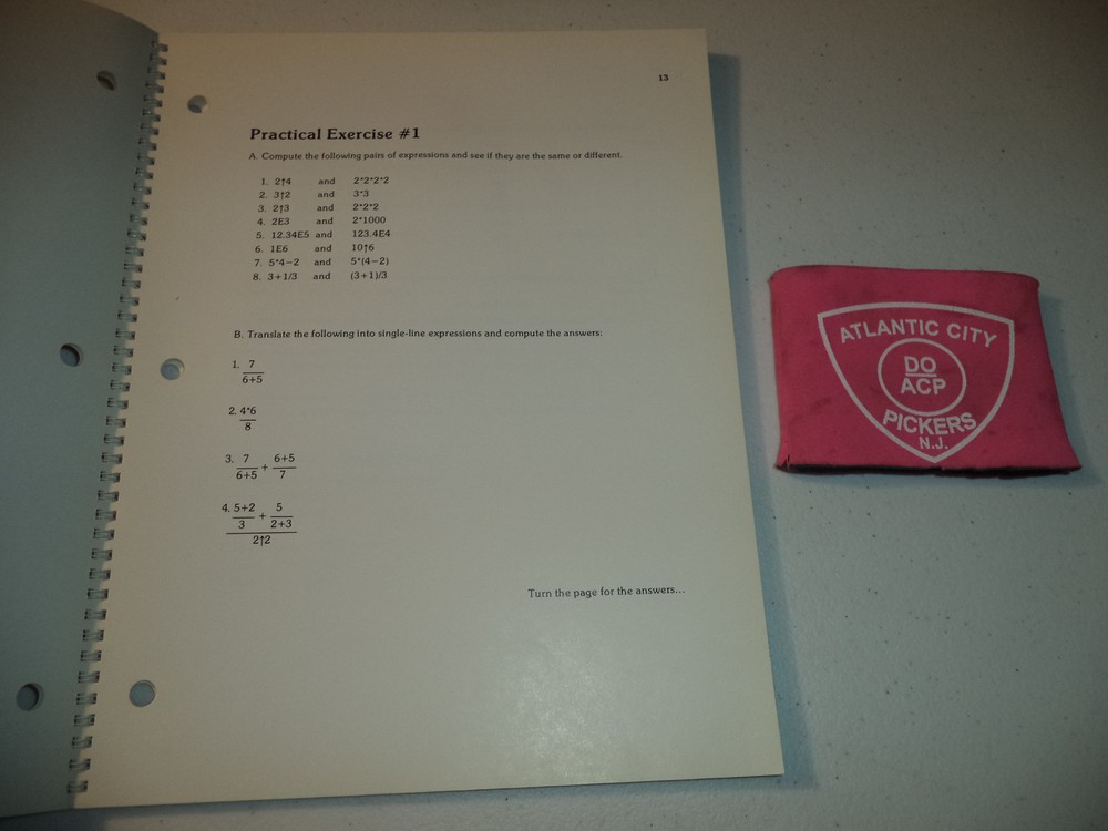 HEWLETT PACKARD SYSTEM 45 DESKTOP COMPUTER WORKBOOK