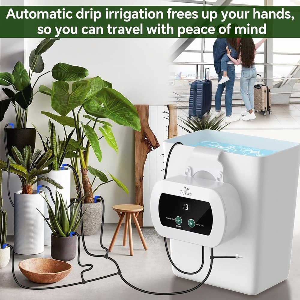 Automatic Potted Plant Watering - USB Powered System with Custom Timer Schedule