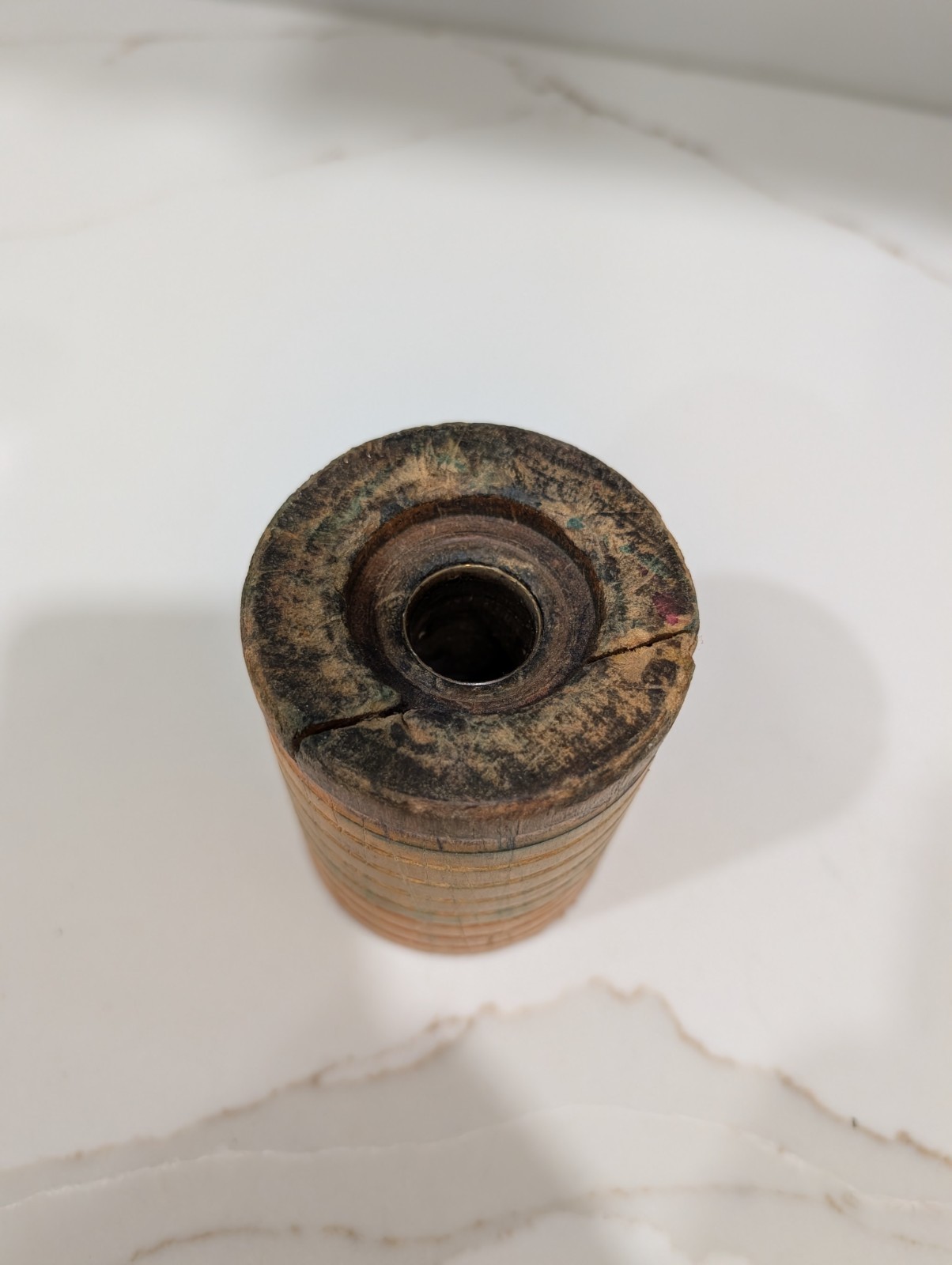 Vintage Set Of 3 Wooden Textile Bobbins Spools Industrial Sewing Primitive Decor