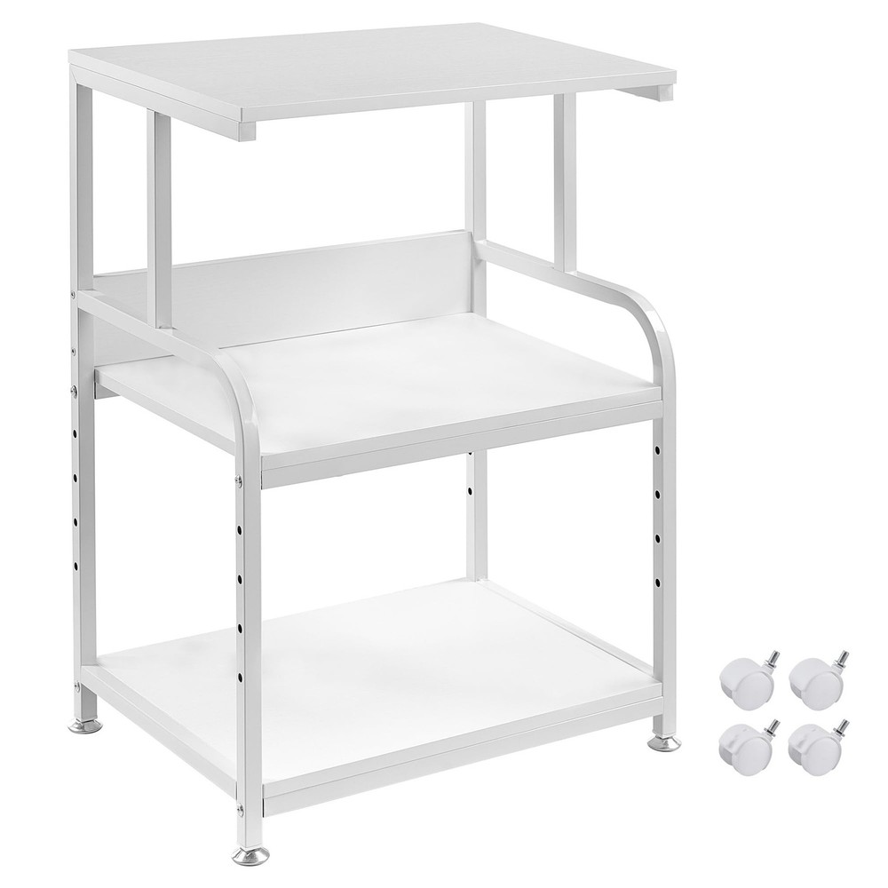Fannova White Printer Stand with Storage, 3 Tier Printer Table with Height Ad...