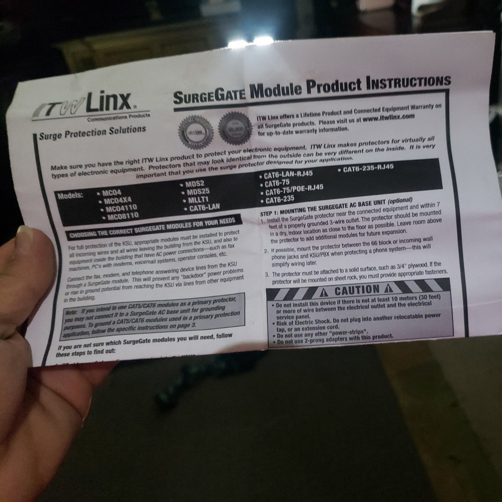 ITW Linx MLLT1 4 Wire Secondary Telecom Modular Protection