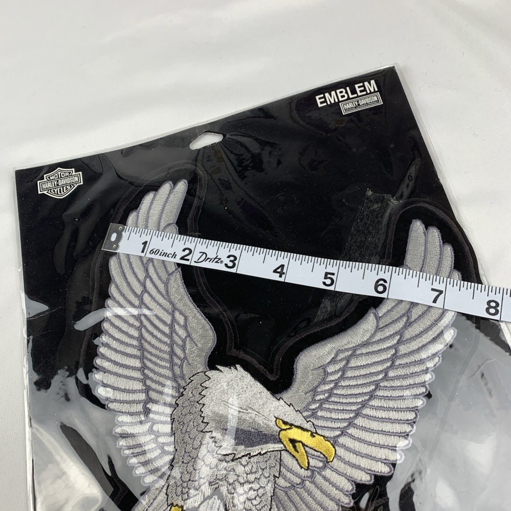NIP Emblem Harley DavidsonUpwing Eagle Silver Davidson Motor Cycles Sew On Patch