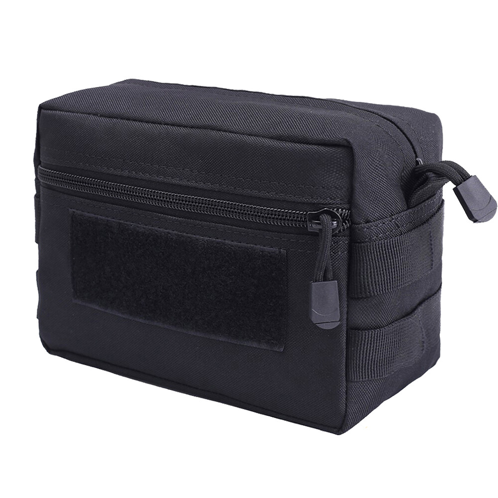 2pcs Tactical MOLLE Admin Pouch EDC Multi-Purpose Utility Tools Waist Bag Black