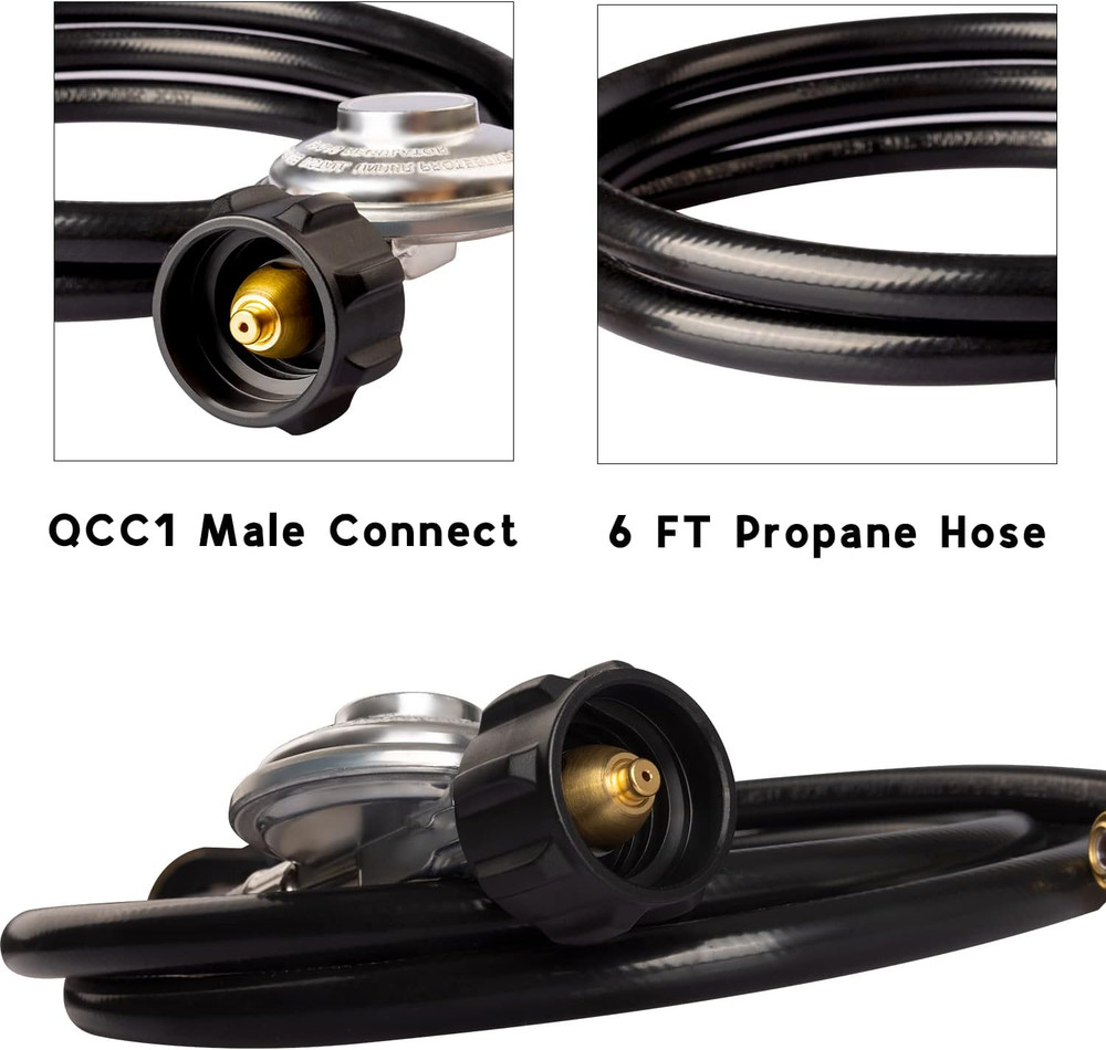 6Ft Propane Regulator Hose with Elbow Adapter for 17" & 22" Griddles