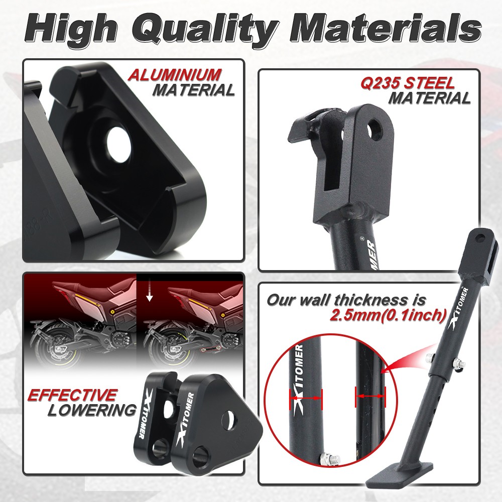 Fit For Yamaha YZF-R3 2015-2025 Adjustable Kickstand & Suspension Lowering Link