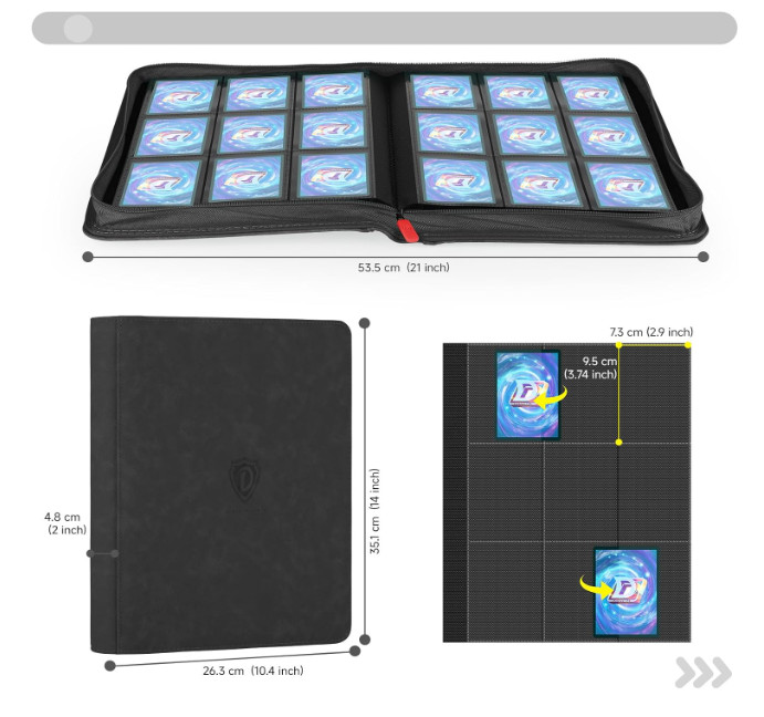 Vault X 9 Pocket Trading Card Zip Binder, 360 Cards, Premium Exo-Tec Album Mater