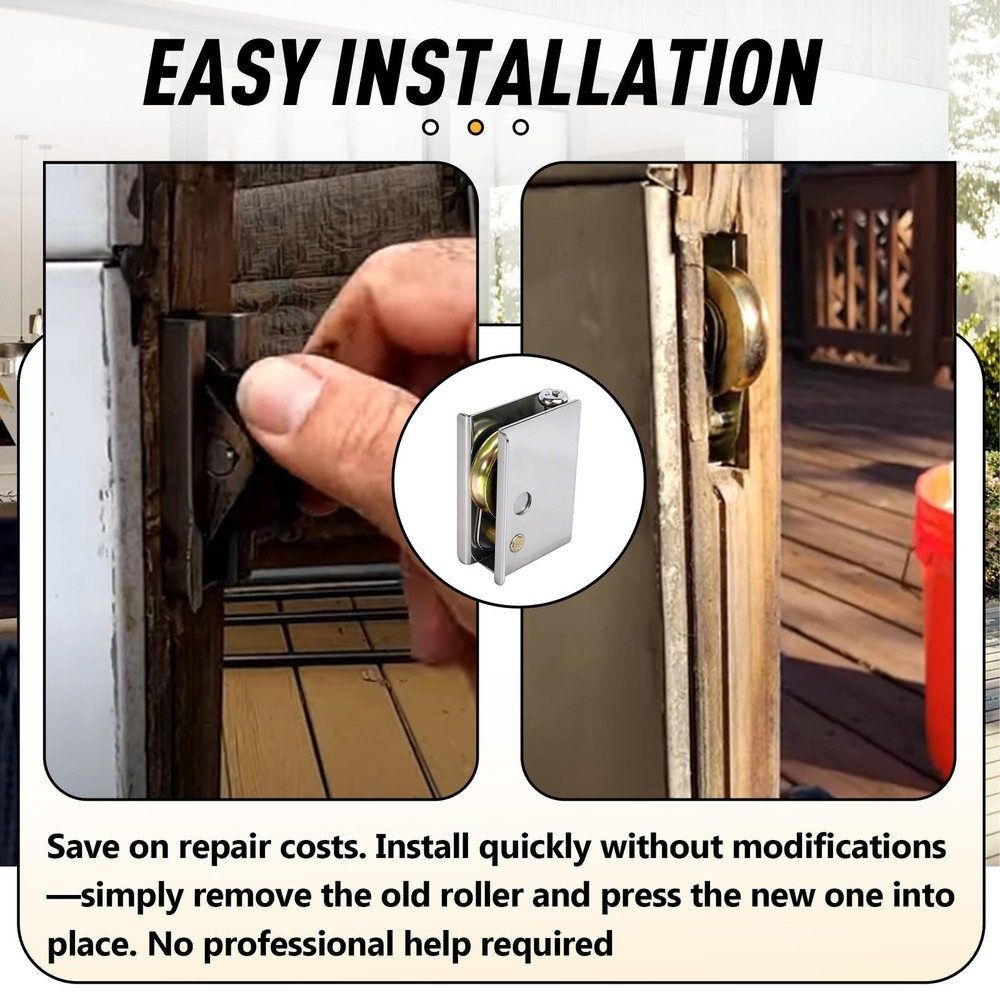 0C5Y00P0 Sliding Patio Door Rollers (2-Pack) | Compatible with Silver