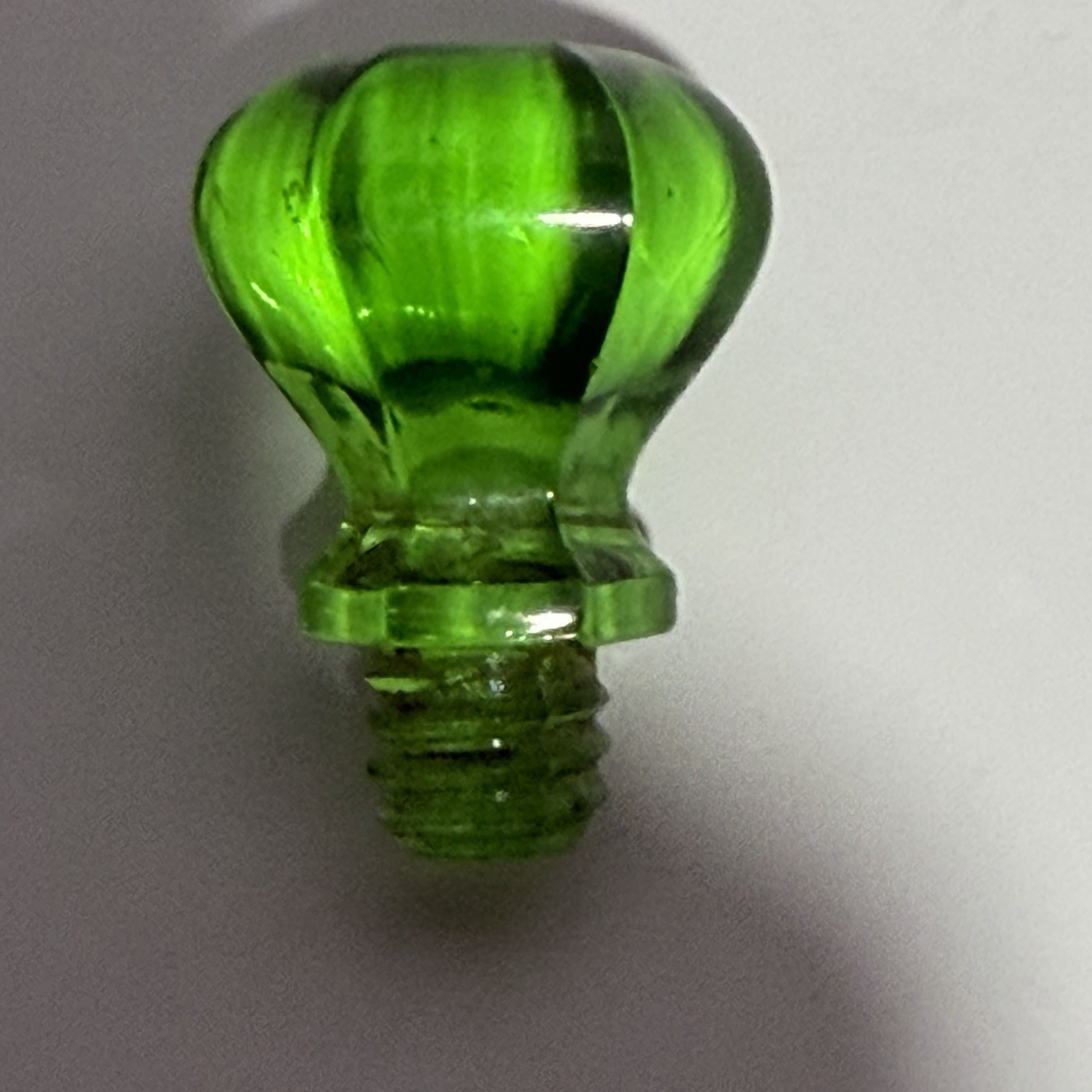 One Green 1” Uranium Vaseline / glowing Glass Knob Dresser Pull Small Hexagon