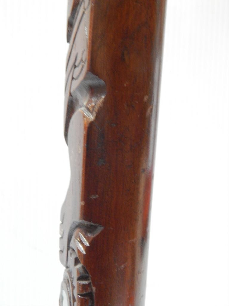 VINTAGE ALASKA TLINGIT INDIAN NW COAST RED CEDAR + ABALONE WOOD TOTEM POLE 15.5"