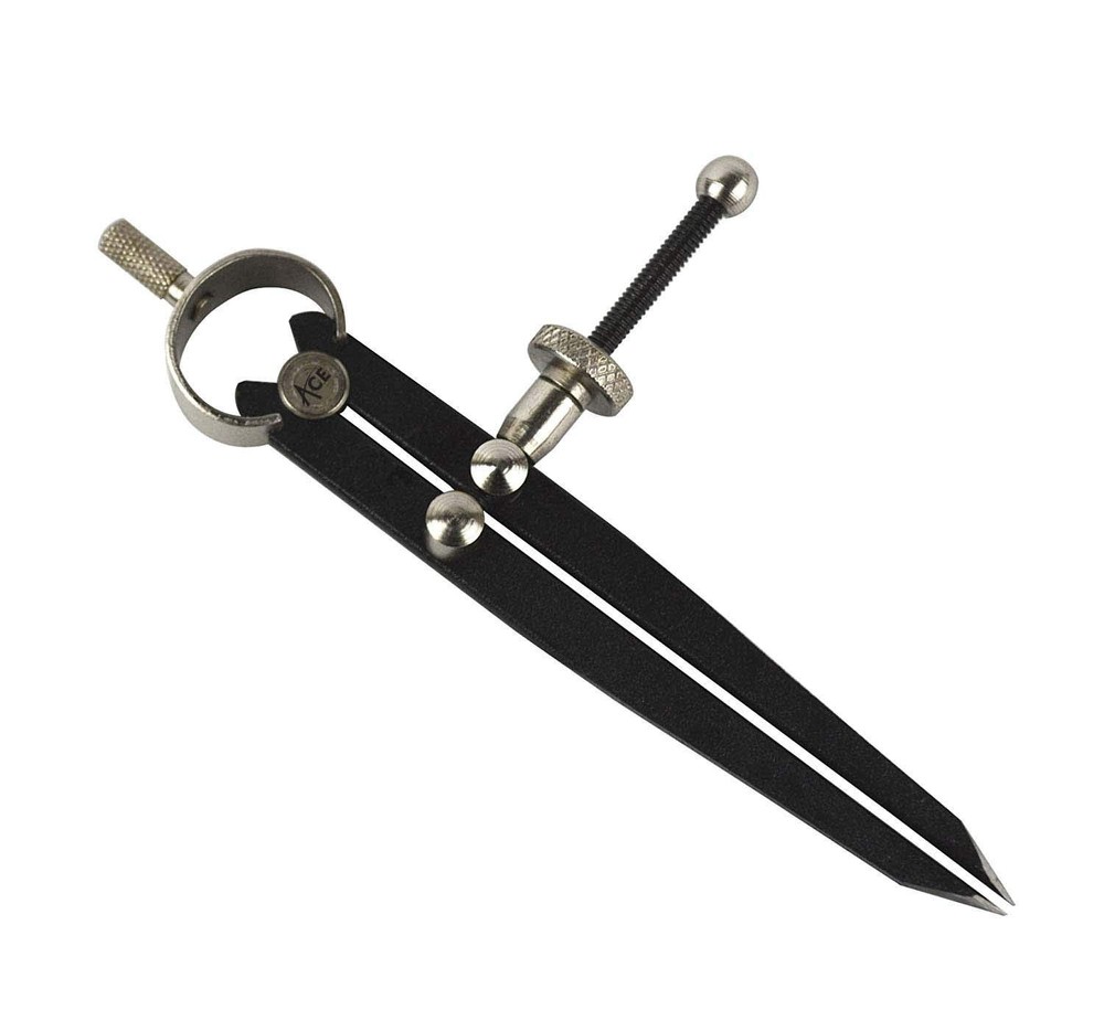 4" Long Fine Point Divider Premium Flat Leg Tool Gauge Distant Measuring Comp...