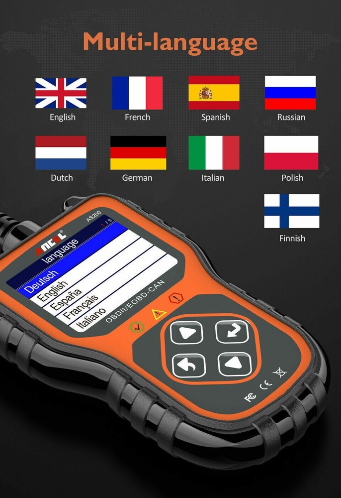 Jeep Wrangler AS200 OBD2 Car Engine Fault Code Reader Diagnostic Scanner Tool US