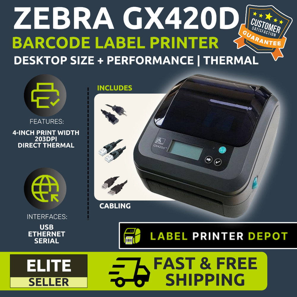 ✅Zebra GX420D Desktop Thermal Label Printer, 4-Inch Width, USB, Network!🔥⭐
