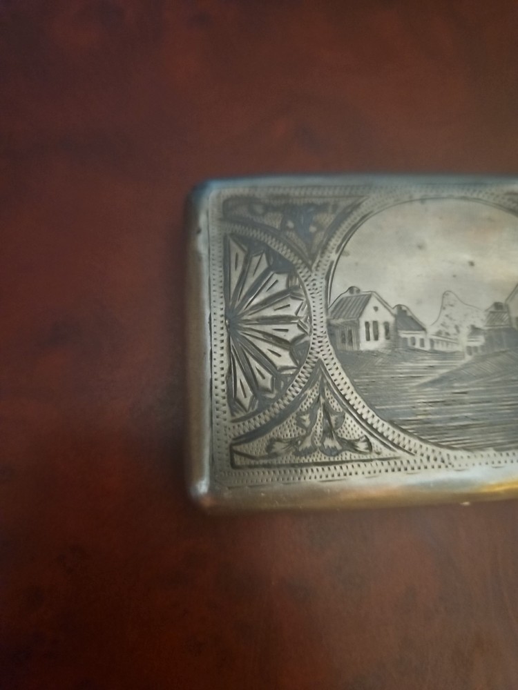 Antique Russian Sterling Silver Cigarette Case Sapiro