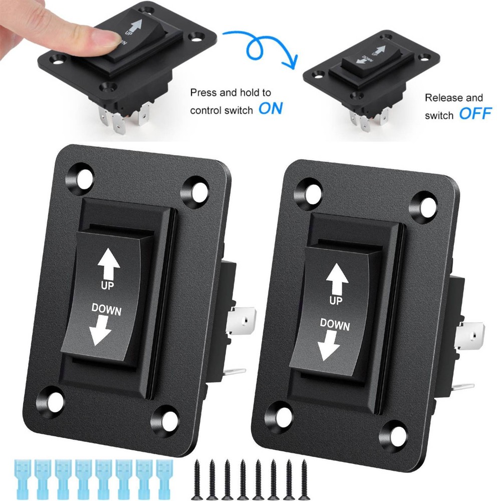 2X 30A DPDT Momentary Reverse Switch Up Down Switch for 5th Wheel Trailer US